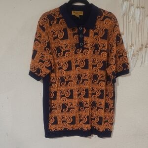 Men's Polo Shirt in Orange and Black